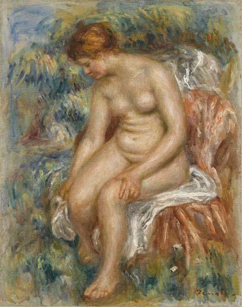Pierre-Auguste Renoir Seated Bather Drying Her Leg, Norge oil painting art